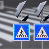 Panneaux passage pietons lumineux detecteur